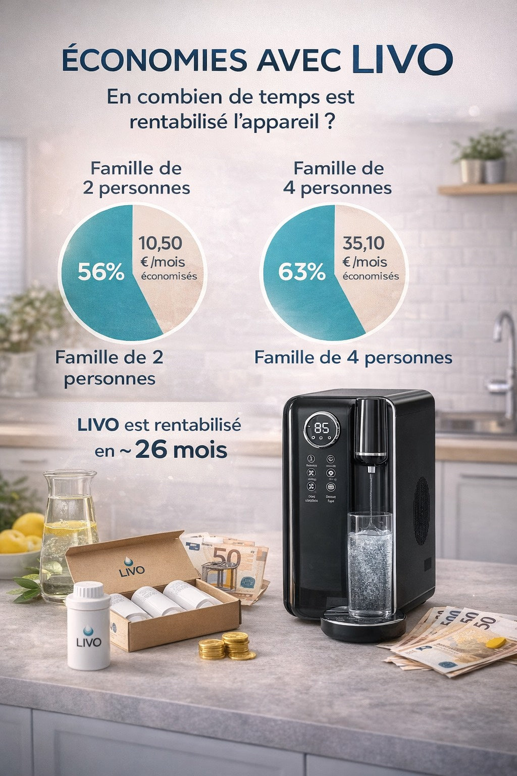 Suscripción LIVO Serenity: mantén tu agua siempre perfecta, sin esfuerzo